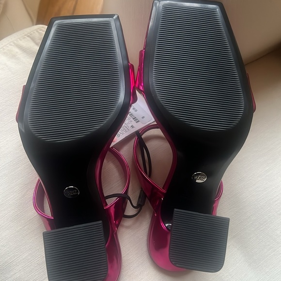 NWT Zara Pink Metallic Sandal Heels Sz 7.5 - Picture 6 of 7